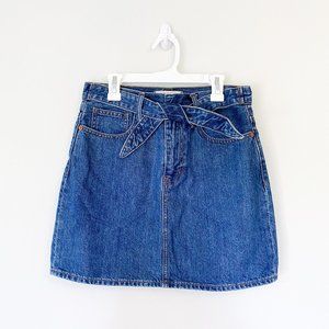 Madewell - Rigid Denim Straight Mini Skirt in Haydel Wash: Tie-Waist Edition